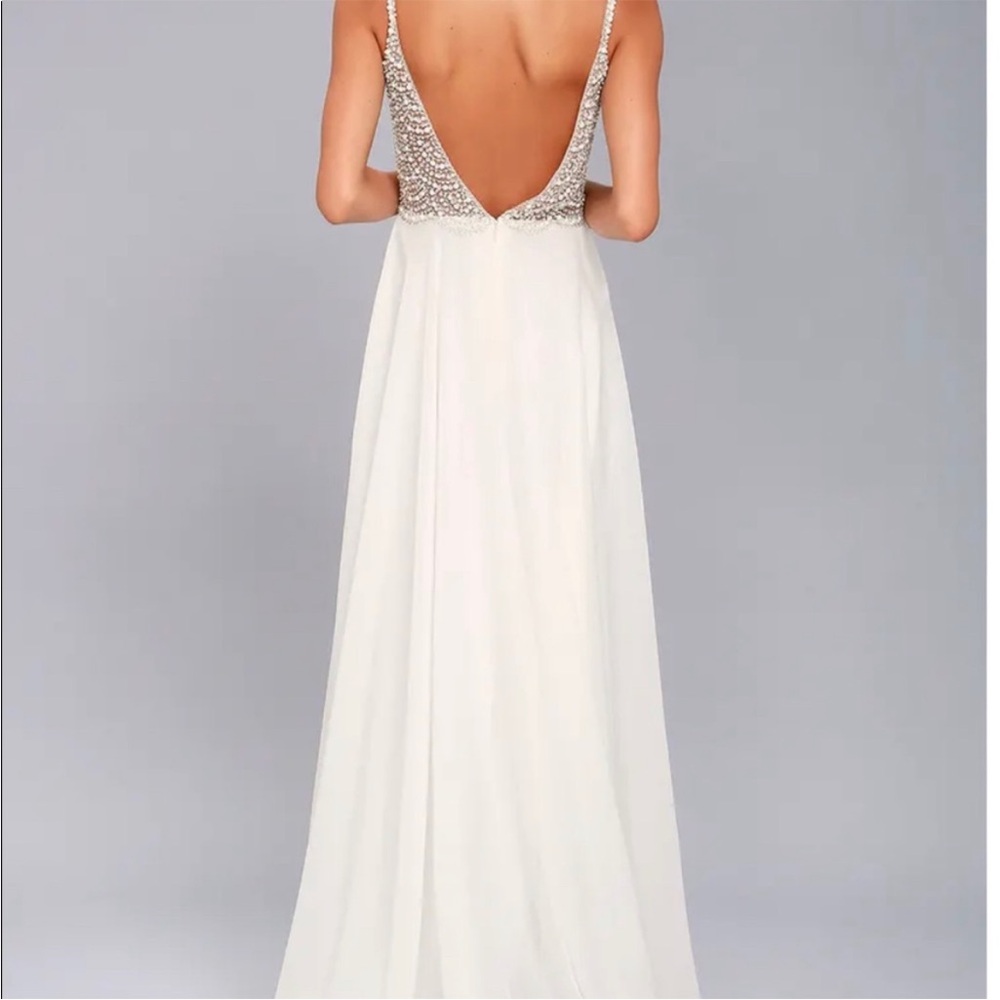 LULUS bridesmaid / prom dress white lace - Picture 2 of 2